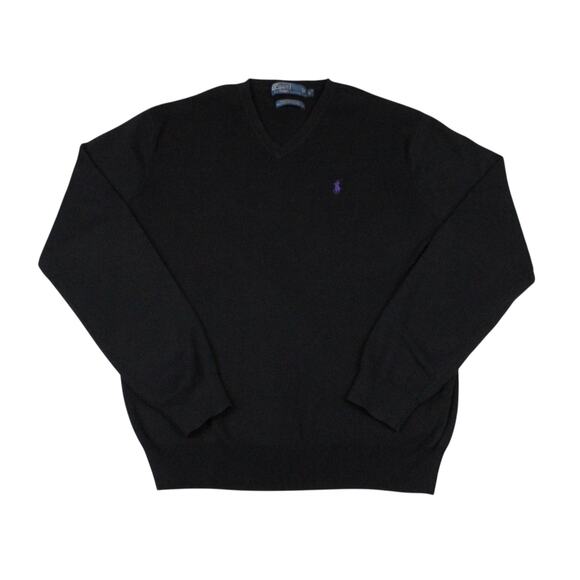 Polo by Ralph Lauren Black Crewneck Sweater - 100% Pima Cotton - Size Large - Picture 1 of 4